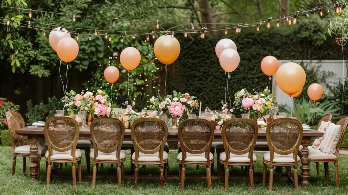 Elegant Garden Happy Birthday Decorations with Florals - Theme-Based Decorations | Laravel