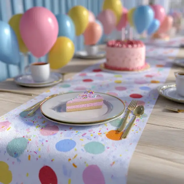 Whimsical Table Runners for Happy Birthday Decorations - Table and Centerpiece Ideas | Laravel