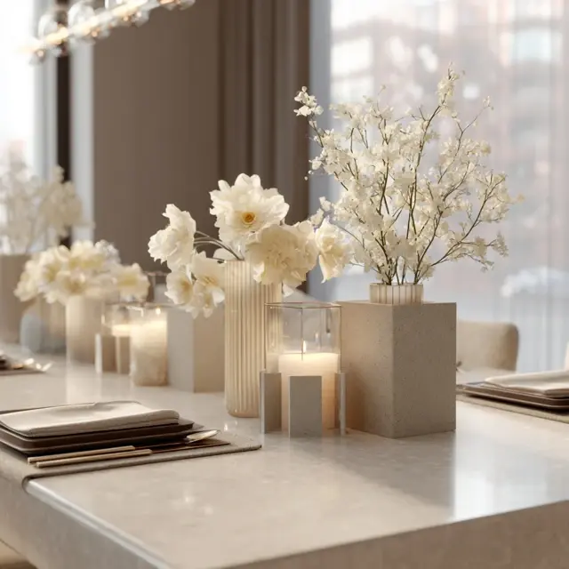 Chic Minimalist Centerpieces for Happy Birthday Tables - Table and Centerpiece Ideas | Laravel
