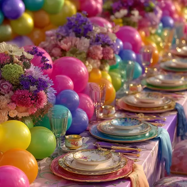 Color-Coordinated Tablescapes for Happy Birthday Fun - Table and Centerpiece Ideas | Laravel