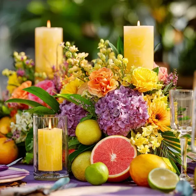 Bright Summer Centerpieces for Happy Birthday Style - Table and Centerpiece Ideas | Laravel