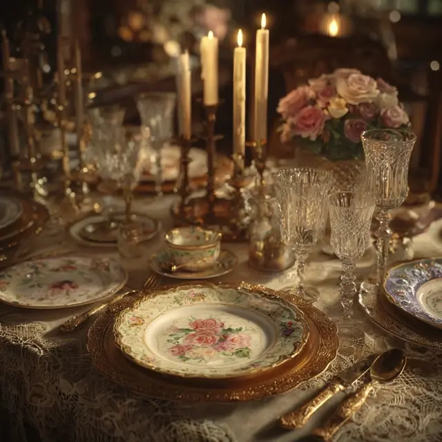 Vintage Tableware in Happy Birthday Decorations - Table and Centerpiece Ideas | Laravel