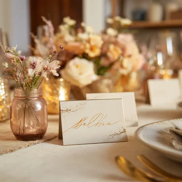Personalized Table Cards for Happy Birthday Guests - Table and Centerpiece Ideas | Laravel