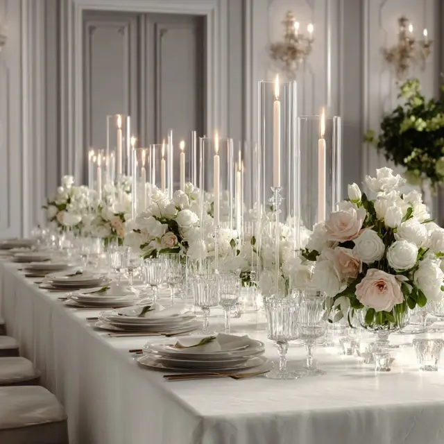Classic White Tablescapes for Elegant Happy Birthdays - Table and Centerpiece Ideas | Laravel