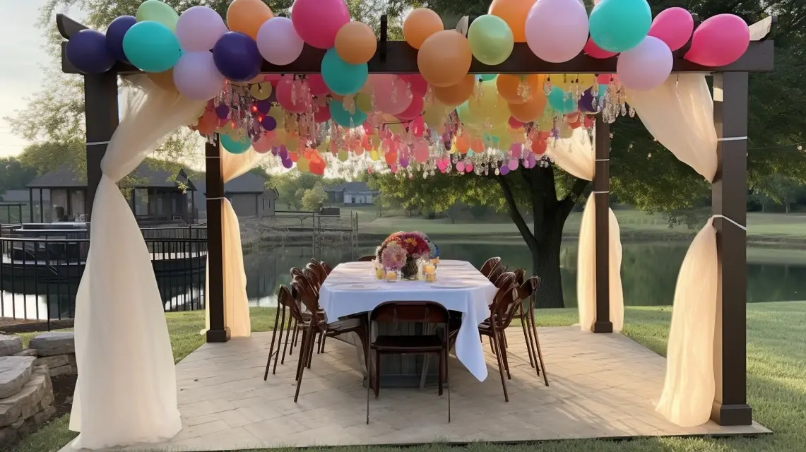 Pergola Styling with Happy Birthday Decorations - Outdoor Birthday Decorations | Laravel