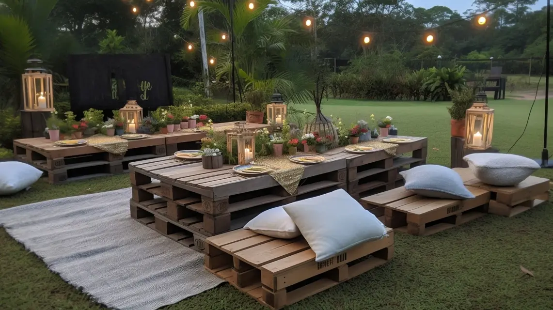 Pallet Tables for Rustic Happy Birthday Decorations - Outdoor Birthday Decorations | Laravel