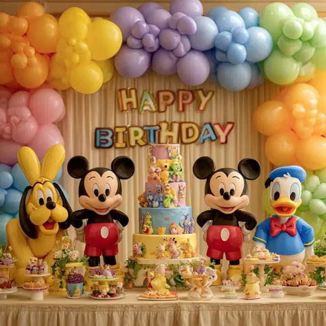 Cartoon Characters in Happy Birthday Decorations Ideas - Kids Birthday Decorations | Laravel
