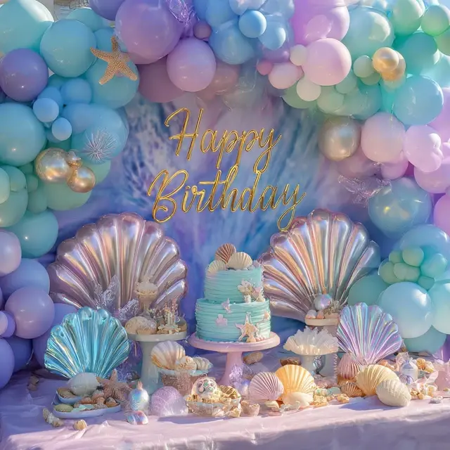 Mermaid-Themed Happy Birthday Decorations for Kids - Kids Birthday Decorations | Laravel