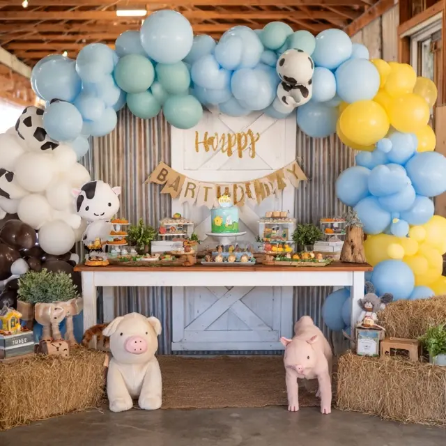 Farm Animal Happy Birthday Decorations for Toddlers - Kids Birthday Decorations | Laravel