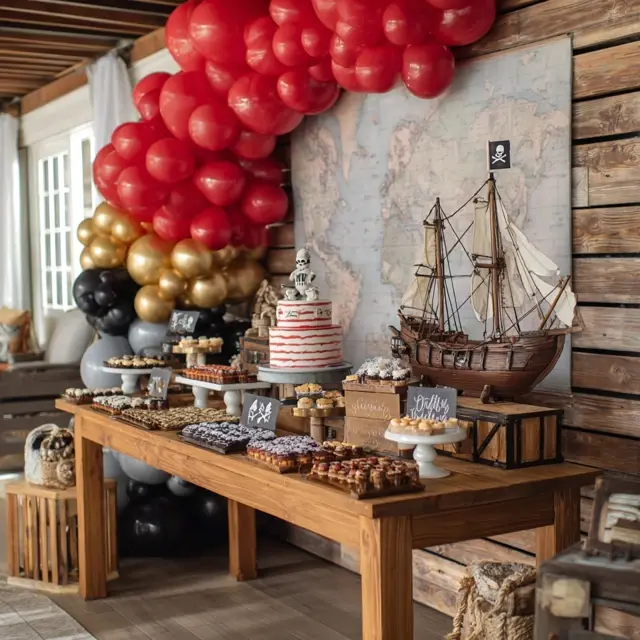 Pirate Ship Happy Birthday Decorations for Little Boys - Kids Birthday Decorations | Laravel
