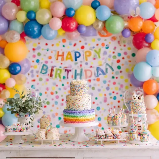 Colorful Confetti Happy Birthday Decorations for Kids - Kids Birthday Decorations | Laravel