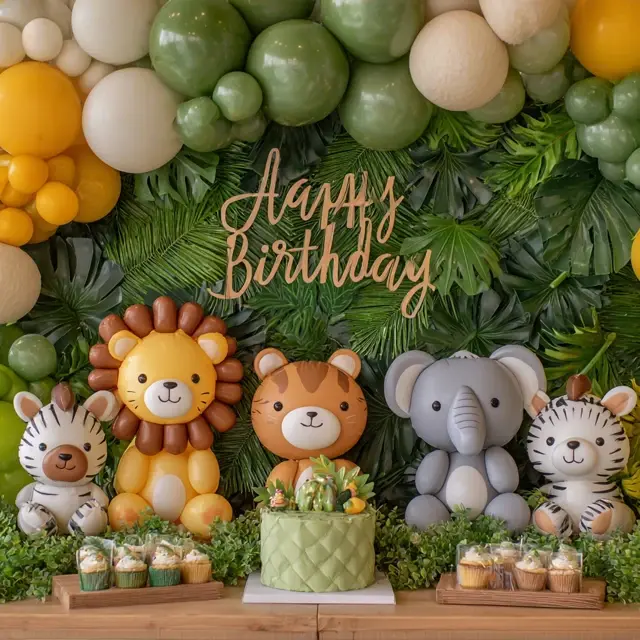 Jungle Safari Animals Happy Birthday Decorations - Kids Birthday Decorations | Laravel